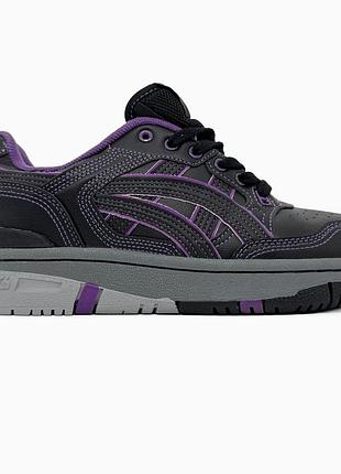 Кроссовки мужские, кроссовки женские, 1в1 люкс качество, кожа, asics ex89 black/violet, sky-asc-0145
