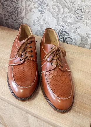 Мужские винтажные кожаные туфли hardy amies (savile row, made in england) - р. 44 (uk 10)