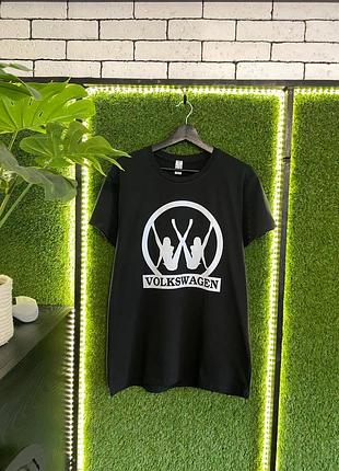 Чоловіча футболка преміум з принтом volkswagen чорна / б-239