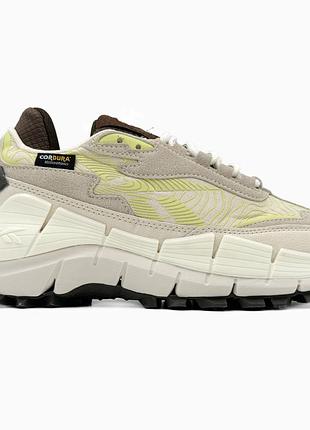 Кроссовки мужские, кроссовки женские, 1в1 люкс качество, кожа, reebok zig kinetca 2.5 edge beige, sky-ree-0014