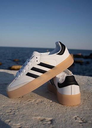 Уцінка кеди жіночі adidas samba white black  36р.