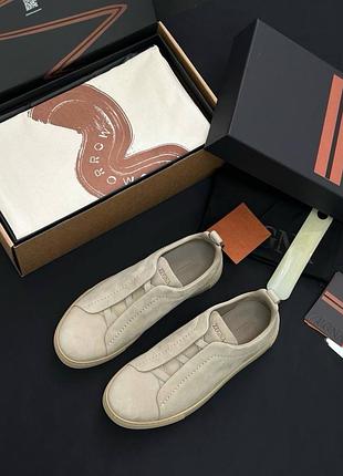 Чоловічі кросівки з натуральної шкіри та замші zegna