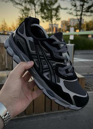 Кроссовки asics gel nyc, черно серые