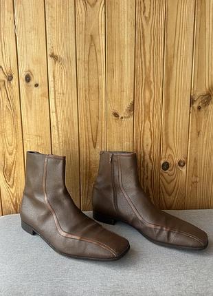Шкіряні чоловічі челсі туфлі броги ботинки черевики prada archive vintage boots