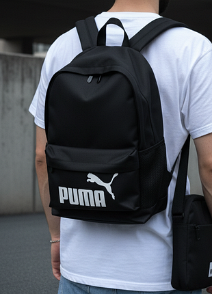 Рюкзак черный спортивный puma, портфель школьный пума 5