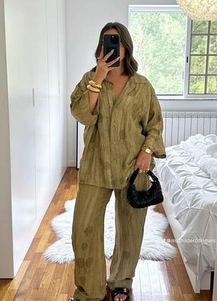 Костюм сорочка + брюки zara
