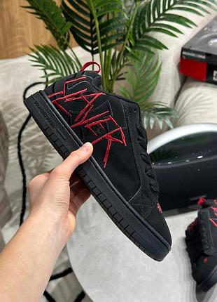 Кросівки dc court graffik x slayer skate shoes low-top black/red