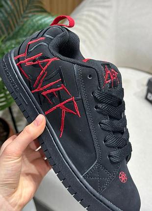 Кросівки dc court graffik x slayer skate shoes low-top black/red