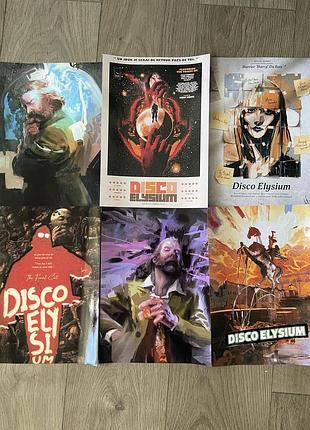 Самоклейкі постери а4 формату по грі disco elysium