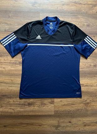 Мужская тренировочная футболка adidas l-xl climalite темно-синяя оригинал
