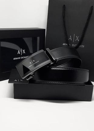 Чоловічий ремінь армані пояс шкіряний. ремінь armani в подарунковій коробці