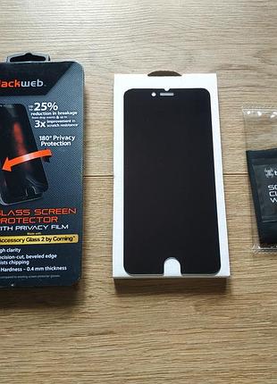 Защитное стекло blackweb 180° privacy для iphone 6 plus 6s plus захисне скло антишпигун (чохол)