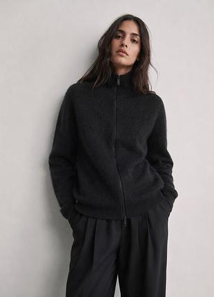 Шикарний трендовий кардиган светр в стилі old money унісекс шерсть/котон massimo dutti на розмір s-m 36-38🔥🔥🔥