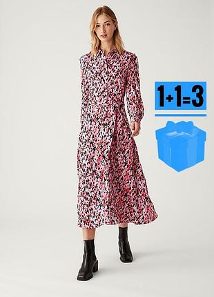 Довга сукня сорочка в анімалістичний принт m&s 18 віскоза