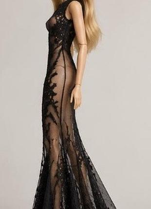 Сукня мереживна прозора чорна приталена максі сукня karen millen- xs