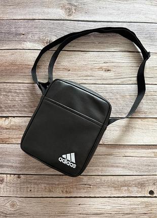 Чоловіча барсетка adidas, месенджер адідас з еко шкіри, сумка через плече
