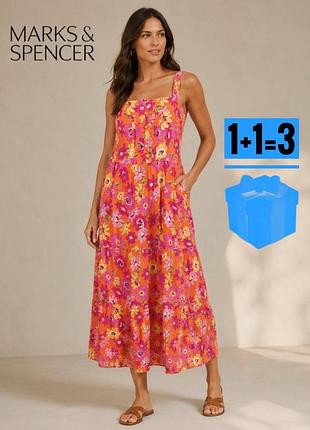 Бавовняна сукня в квітковий принт m&s 16