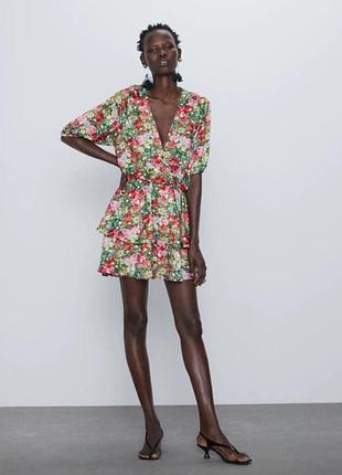 Zara сукня з квітковим принтом зара