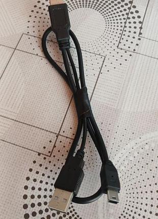 Usb кабель 2-в-1 usb – mini usb, кабель для зарядки та передачі даних