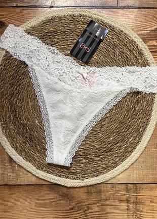 Трусики кружевные белые стринги р xl