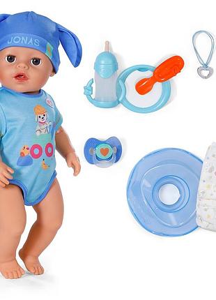 Новинка лялька інтерактивна бебі борн хлопчик джонас baby born zapf creation mga пупс бебі борн з функцією click and play