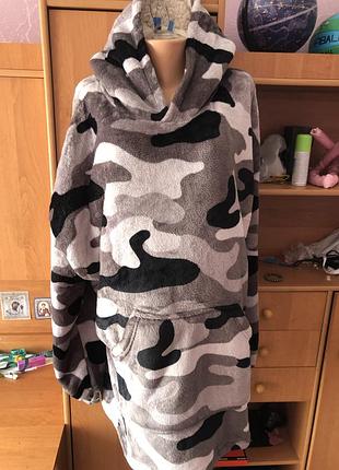 Меховушка, плюшева туника, кофта, худи, 2-3xl, слип, пижама. ohs. стан нового