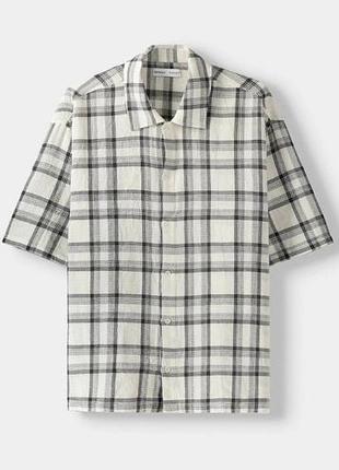 Рубашка мужская bershka, рубашка в клетку xl