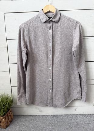 Чоловіча сорочка рубашка котон+льон massimo dutti оригінал s