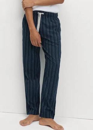 Чоловічі штани для дому та відпочинку m&s loungewear р. l та xl в смужку