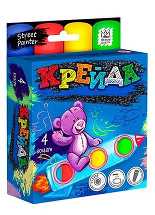 Крейда dankotoys для малювання на асфальті велика 4 штуки