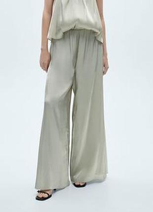 Женские сатиновые брюки wide leg h&amp;m
