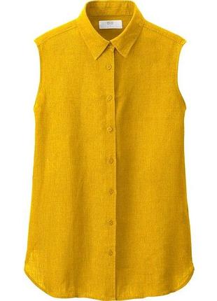 Uniqlo premium linen sleeveless shirt