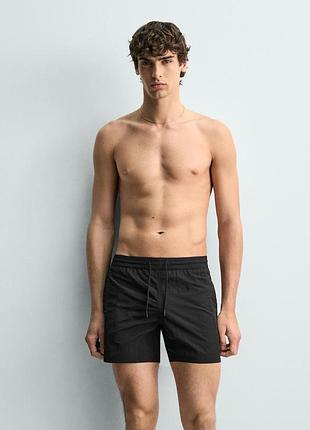 Мужские черные плавательные шорты zara оригинал с сеткой размер m (31) 8574/403/800