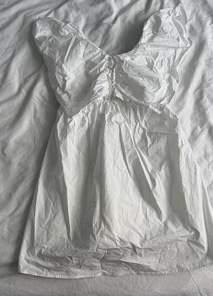 Детское белое платье zara, 12-13 лет, 156 см, 96% cotton