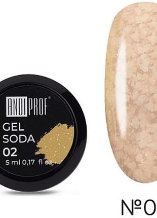 Гель soda andi prof № 02 peach 5 мл., персик