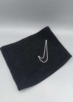 Черный флисовый баф-горловик nike fleece neckwarmer 2.0 с вышитым белым логотипом