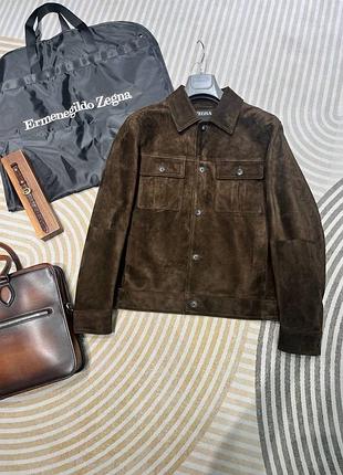Чоловіча куртка сорочка з натуральної замші zegna