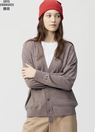 Кардиган uniqlo з 100% мериносової вовни 100% merino v neck cardigan