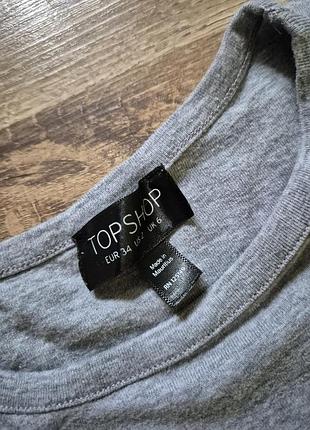 Серый женский кроп лонгслив topshop 7