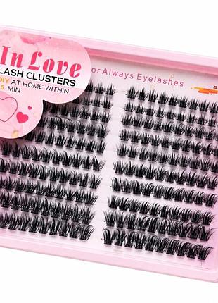 Накладні пучкові вії in love lash clusters для домашнього нарощування (diy)