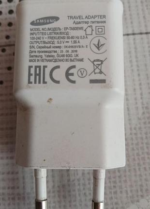 Зарядний пристрій samsung ep-ta50ewe usb 5v 1.55a оригінал