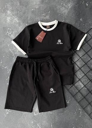 Новинка мужской летний комплект loro piana шорты футболка