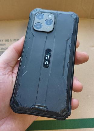 Захищений смартфон oscal s70 4/32gb black-green б/в — повністю робочий