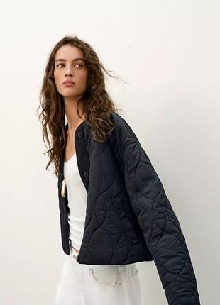 Стьобана куртка zara, чорна стьобана куртка zara