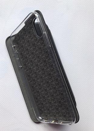 Чехол-книжка черный с рисунком на iphone xr аметистовые цветы (принт 433)