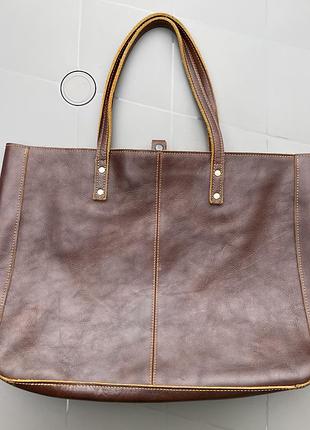 Шкіряна сумка-шопер tote bag з натуральної шкіри