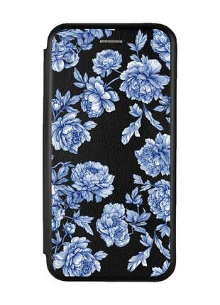 Чехол-книжка черный с рисунком на xiaomi mi 11 lite лунные цветы (принт 434)