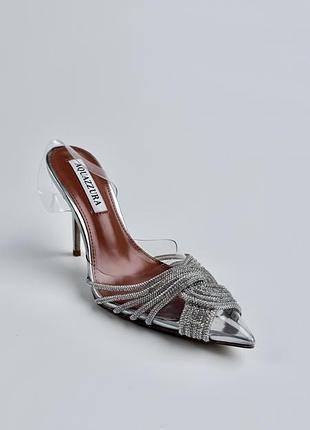Туфлі жіночі aquazzura gatsby sling 75 slingback pumps silver