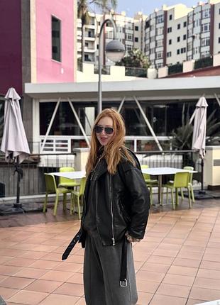 Кожана куртка zara oversize