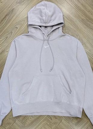 Женская худи nike sportswear phoenix fleece в расцветке "lilac ice" с вышитым логотипом swoosh по центру.